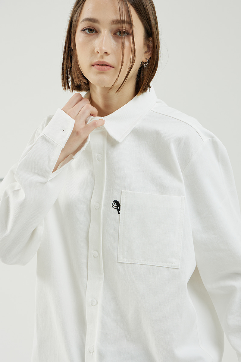 OVERFIT COTTON SHIRTS-OFF-WHITE