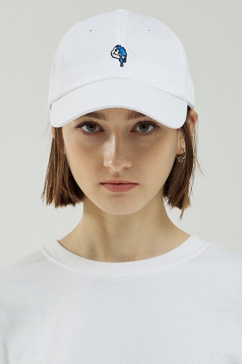 OVERSIZE MARSHMALLOW BALL CAP-WHITE+BLUE