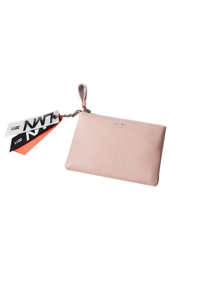 DEER LEATHER POUCH-PINK